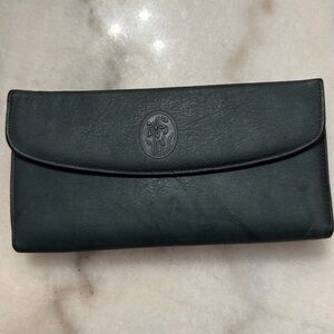 NWT Vintage Buxton cowhide green leather wallet